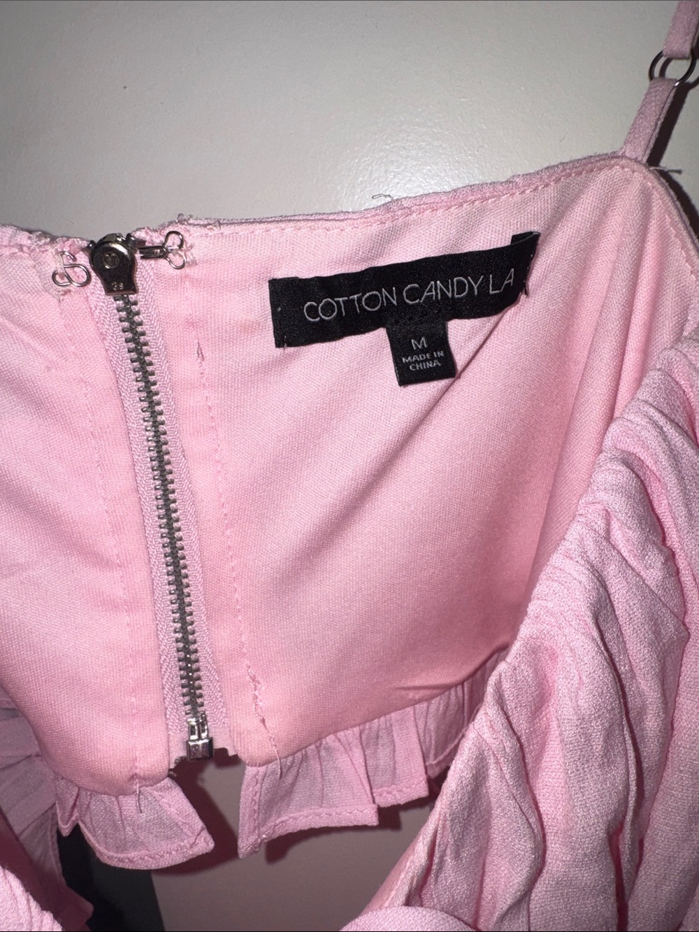 Pink Ruched Tie-Front Cropped Cami - Picture 4 of 5